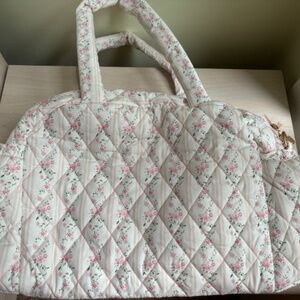 New Altar’d State Pink and White Floral Weekender Tote Bag w/ Optional Crossbody